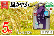 【令和6年度産】長野県飯綱町の黒川米【白米】風さやか5kg【6カ月定期便】 発送：2024年11月より順次発送予定　なかまた農園　沖縄県への配送不可　特別栽培米 [0916]
