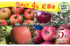旬のりんご 【 定期便 】 家庭用 5kg × 4回 丸西農園 沖縄県への配送不可 2025年9月上旬頃から2025年12月下旬頃まで順次発送予定 令和7年度収穫分 特別栽培農産物 ( 除草剤 化学肥料 不使用 ) 信州 果物 フルーツ リンゴ 林檎 長野 52000円 予約 農家直送 長野県 飯綱町 [1049]