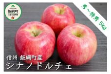 りんご シナノドルチェ 秀～特秀5kg 【令和4年度収穫分】 ※沖縄および離島への配送不可 ※2022年9月下旬頃から順次発送予定 信州の環境にやさしい農産物認証 マッシュアンドフルーツ 長野県飯綱町 [1183]