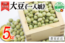 [1194]【令和6年度産】仲俣さんの美味しい大豆【一人娘】 約5kg　※2025年2月中旬頃から発送予定　なかまた農園　青大豆　長野県飯綱町産