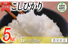 米 こしひかり 5kg × 6回 【 6か月 定期便 】( 令和5年産 ) 関農園 沖縄県への配送不可 2023年11月上旬頃から順次発送予定 コシヒカリ 白米 精米 お米 信州 予約 農家直送 長野県 飯綱町 [1327]