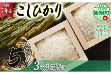 米 こしひかり 5kg × 3回 【 3か月 定期便 】( 令和7年産 ) 沖縄県への配送不可 2025年10月上旬頃から順次発送予定 米澤商店 コシヒカリ 白米 精米 長野県 飯綱町 [1349]