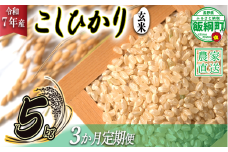 米 こしひかり ( 玄米 ) 5kg × 3回 【 3か月 定期便 】( 令和7年産 ) 沖縄県への配送不可 2025年10月上旬頃から順次発送予定 米澤商店 コシヒカリ 玄米 長野県 飯綱町 [1353]