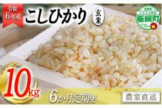 [1371]【令和6年度収穫分】信州飯綱町産　こしひかり（玄米）10kg×6回【6カ月定期便】 ※沖縄および離島への配送不可　※2024年10月上旬頃から順次発送予定　米澤商店