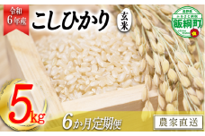 [1367]【令和6年度収穫分】信州飯綱町産　こしひかり（玄米）5kg×6回【6カ月定期便】 ※沖縄および離島への配送不可　※2024年10月上旬頃から順次発送予定　米澤商店