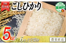 [1379]【令和6年度収穫分】信州産 こしひかり 5kg×6回【6カ月定期便】 ※沖縄および離島への配送不可　※2024年11月上旬頃から順次発送予定　丸西農園　長野県飯綱町