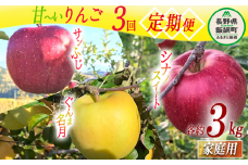 旬の甘いりんご 【 定期便 】 家庭用 3kg × 3回 ( シナノスイート ぐんま名月 サンふじ ) ファームトヤ 沖縄県への配送不可 2025年10月中旬頃から2025年12月下旬頃まで順次発送予定 令和7年度収穫分 信州 果物 フルーツ リンゴ 林檎 長野 34500円 予約 農家直送 長野県 飯綱町 [1428]