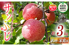 りんご 葉とらず サンふじ 訳あり 3kg 米澤農園 沖縄県への配送不可 2024年11月下旬頃から2024年12月下旬頃まで順次発送予定 令和6年度収穫分 傷 不揃い リンゴ 林檎 果物 フルーツ ふじ 信州 長野 11000円 予約 農家直送 長野県 飯綱町 [1462]