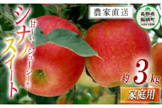 りんご 甘さ満天 食べきり シナノスイート 家庭用 3kg 大友農場 エコファーマー認定 沖縄県への配送不可 2025年10月中旬頃から11月上旬頃まで順次発送予定 令和7年度収穫分 信州 果物 フルーツ リンゴ 林檎 長野 予約 農家直送 長野県 飯綱町 [1548]