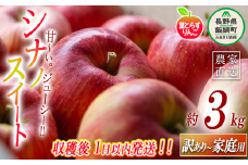 【 フレッシュ便 / 採れたて発送 】 りんご 葉とらず シナノスイート 家庭用 〜 訳あり 3kg フレッシュフルーツミカズキ 沖縄県への配送不可 2025年10月中旬頃から2025年10月下旬頃まで順次発送予定 令和7年度収穫分 傷 不揃い リンゴ 林檎 果物 フルーツ 信州 長野 14000円 予約 農家直送 長野県 飯綱町 [1656]