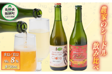 シードル ブラベリーファーム 甘口・辛口飲み比べセット 750ｍL×2本（甘口シードル750ml×1本 辛口シードル750ml×1本） 長野県飯綱町 [1761]