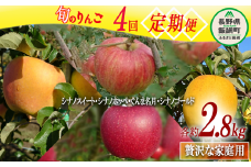 旬のりんご 【 定期便 】 贅沢な 家庭用 2.8kg × 4回 信州りんご☆小山園☆ 沖縄県への配送不可 2024年10月中旬～2024年12月上旬頃まで順次発送予定 令和6年度収穫分 エコファーマー認定 小山園 信州 果物 フルーツ リンゴ 林檎 長野 48000円 予約 農家直送 長野県 飯綱町 [1795]