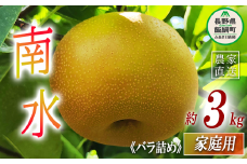 梨 南水 家庭用 3kg ( バラ詰め ) 松澤農園 配送先は本州限定 2025年9月下旬頃から2025年10月上旬頃まで順次発送予定 令和7年度収穫分 長野県 飯綱町 [1803]