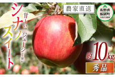 りんご シナノスイート 秀 10kg 令和7年度収穫分 2025年10月上旬頃から2025年10月下旬頃まで順次発送予定 宮本ファーム エコファーマー 減農薬栽培 長野県 飯綱町 [1790]