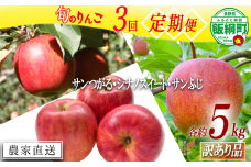 【令和7年度先行予約】 3種のりんご 定期便 訳あり5kg × 3回  宮本ファーム 沖縄県への配送不可《 サンつがる シナノスイート サンふじ 》 先行予約 リンゴ 林檎 訳アリ わけあり 不揃い 果物 くだもの フルーツ 長野県産 長野 信州  2025年9月上旬頃から2025年12月下旬頃まで順次発送予定 長野県 飯綱町 [1823]