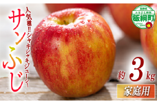 りんご サンふじ 家庭用 3kg 相澤農園 2025年11月中旬頃から2026年2月上旬頃まで順次発送予定 沖縄県への配送不可 令和7年度収穫分 長野県 飯綱町 [1855]
