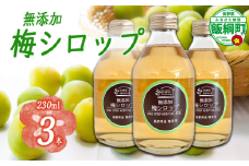 梅シロップ 230mL × 3本 ふるさと振興公社 沖縄県への配送不可 長野県産 梅 シロップ 長野県 飯綱町 [1870]