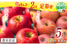 旬のりんご 【 定期便 】 家庭用 〜 訳あり 5kg × 2回 エバラ農園 減農薬栽培 沖縄県への配送不可 2025年10月中旬頃から2025年11月下旬頃まで順次発送予定 令和7年度収穫分 長野県 飯綱町 [1881]