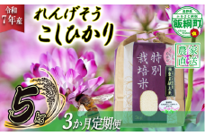 米 れんげそう こしひかり 5kg × 3回 【 3か月 定期便 】( 令和7年産 ) 特別栽培米 仲俣農園 2025年10月上旬頃から順次発送予定 コシヒカリ 白米 精米 お米 信州 79500円 予約 農家直送 長野県 飯綱町 [1926]