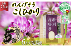 米 れんげそう こしひかり 5kg × 6回 【 6か月 定期便 】( 令和7年産 ) 特別栽培米 仲俣農園 2025年10月上旬頃から順次発送予定 コシヒカリ 白米 精米 お米 信州 159000円 予約 農家直送 長野県 飯綱町 [1927]