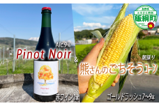 【 冷蔵 クール 】 朝採り トウモロコシ 熊さんのごちそうコーン 7本 ～ 9本 ＆ Pinot Noir 2024 750ml × 1本 アルコール度数 9% 品種 ゴールドラッシュ 赤ワイン セット TAMAI WINE 配送先は本州限定 2025年8月上旬頃から2025年8月中旬頃まで順次発送予定 令和7年度収穫分 信州 とうもろこし コーン 予約 農家直送 長野県 飯綱町 [2040]