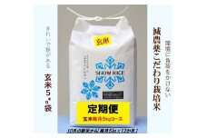 （令和7年産米先行予約）【定期便】減農薬コシヒカリ「SNOW RICE」玄米＜毎月5kg×12か月＞