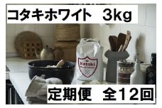 ≪令和7年産先行予約≫希少米コタキホワイト3kg毎月お届け(全12回)