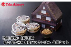 【高島屋コラボ企画】〈高山米穀〉白川村産寝かせ玄米もち麦パックごはん6個セット