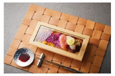 桧・硝子窓付料理皿(長角)〈30288〉