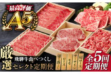 【5回定期便】飛騨牛 食べつくし 厳選セレクト定期便 サーロイン ロース モモ 切り落とし ステーキ すきやき しゃぶしゃぶ 国産 和牛 岐阜県 岐阜市/だるまミート [ANBE001]
