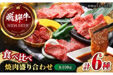 【飛騨牛】食べ比べ 焼肉盛り合わせ6種 各100g / 飛騨牛 ひだぎゅう 焼肉 やきにく 牛肉 和牛 ミスジ イチボ 飛騨牛 岐阜市/丸福商店 [ANBO027]