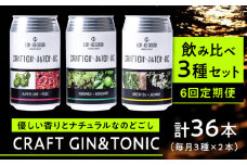 【6回定期便】LONG GOOD クラフト・ジントニック3種セット 各種2本 計6本 カフィアライム＋ローズ 黒文字＋ベルガモット グリーンティ＋ジャスミン 天然ボタニカル 岐阜市/ビストロノミー [ANCG003]