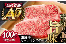 飛騨牛 サーロイン ステーキ 2枚 200g 5等級 A5 国産 和牛 岐阜県 岐阜市/だるまミート [ANBE008]