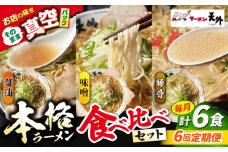 【6回定期便】岐阜老舗ラーメン店天外 ラーメン3食欲張りセット（醤油・味噌・豚骨）簡単調理 本格ラーメン 食べ比べ 主婦応援 真空パック お取り寄せ ご当地 グルメ 岐阜市/カツヤプロジェクト [ANCT018]