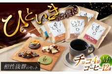チョコ＆珈琲セット【M】チョコレート4袋 ドリップバッグ珈琲６種各2袋 自家焙煎  スイーツ 贈答 【11月～2月発送】朝食 アラビカ種 コーヒー 岐阜市/就労継続支援B型事業所 アンドワークス [ANDA009]