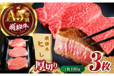 飛騨牛 5等級 ヒレ ステーキ (1枚180g×3枚) 岐阜市 / 丸福商店 [ANBO047]