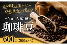 珈琲豆 600g（200g×3） ブレンド ロースト 焙煎 岐阜市 / 珈琲 Yu-A [ANDR001]