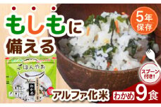 【非常食】もしもに備える アルファ化米「わかめ」 9食セット 防災 備蓄 保存食 ご飯 岐阜市/ドゥメンテックス [ANBF009]