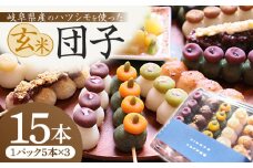 玄米団子 盛り合わせ 15本セット お団子 冷凍 セット 岐阜市 / 古民家カフェ 湊珈琲 [ANFY004]
