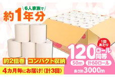 【3回定期便 4カ月に1回】トイレットペーパー  60ロール【ダブル】 北海道・沖縄県・離島への配送不可  日用品 生活用品 エコ 岐阜市/河村製紙 [ANBJ011]