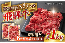 【6回定期便】A5等級 飛騨牛 切り落とし 1kg(500g×2パック) ブランド牛 最高級 A5ランク 岐阜市 / 三心 [ANGY017]