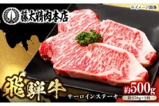 【飛騨牛】サーロインステーキ2枚入り(1枚約250g) 黒毛和牛 ギフト 焼肉 国産 贈答 岐阜市 /  藤太 [ANHO001]