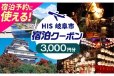 HISふるさと納税宿泊予約専用クーポン（岐阜県岐阜市）3,000円分　岐阜市 / HIS [ANHU002]