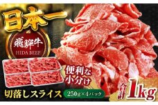 【12月上旬発送】飛騨牛切り落とし 1kg（250ｇ×4P）/ 飛騨牛 ひだぎゅう 牛肉 ぎゅうにく すき焼き 焼肉 小分け 飛騨牛 岐阜市/丸福商店 [ANBO005-12-1]