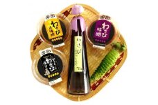 真妻わさびバラエティーセット(本わさび1本・プレミアムわさび漬け・わさび味噌・わさび米味噌・ドレッシング)