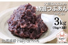 大垣名水仕込み【特選つぶあん３kg（１kg×３袋）】（かため）北海道産十勝小豆100％