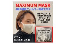 【HoTFaB】MAXIMUM MASK(4層立体布マスク/男女兼用)　白　Ｍサイズ