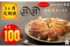 【3ヶ月定期便】生餃子専門店「新家」の生餃子　元気がモリモリ100個セット×3回(期間限定)