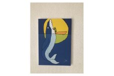【秋の大感謝祭開催中！飛騨牛が抽選で当たる】絵画『くじらにタッチしたいなぁ』小サイズ
