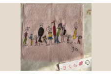 【さくら】のこり染め　ミニタオル（Jo's worldコラボ）
